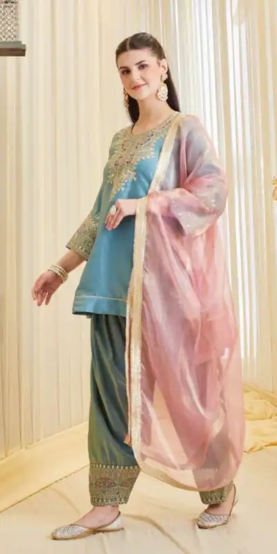 KF 1728 Blue Silk Salwar Suit Perfect for Wedding, Party, Family Gatherings, Onam, Engagement – . Affordable Price ₹2099. Delivery 4-6 Working Da | Jump Suits, Salwar suit, Casual Suits, Creative suits, Designer Suits, Palazzo Suits, Party Wear Suits, Patiala Suits, Straight Suits