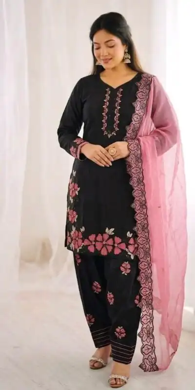 SR 1709 Pink Color Roman Silk Salwar Suit with Embroidery Work. Available at ₹2399 only. Delivery 4-6 Working Days. Shop now. | Jump Suits, Salwar suit, Casual Suits, Creative suits, Designer Suits, Palazzo Suits, Party Wear Suits, Patiala Suits, Straight Suits