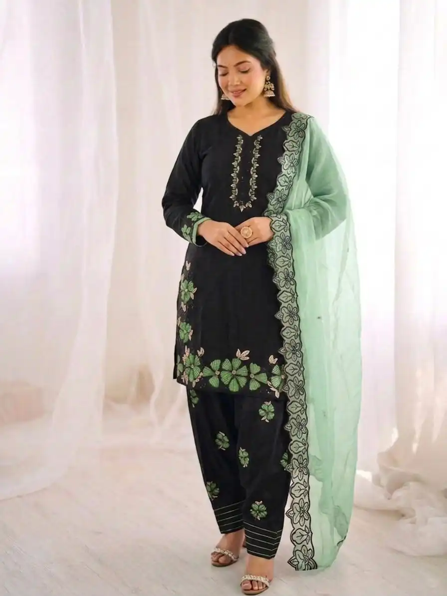SR 1709 Pista Color Roman Silk Salwar Suit with Embroidery Work. Available at ₹2399 only. Delivery 4-6 Working Days. Shop now. | Jump Suits, Salwar suit, Casual Suits, Creative suits, Designer Suits, Palazzo Suits, Party Wear Suits, Patiala Suits, Straight Suits