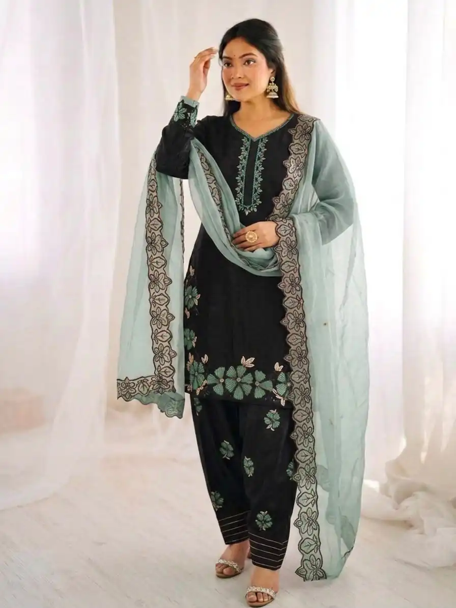SR 1709 Pista Color Roman Silk Salwar Suit with Embroidery Work. Available at ₹2399 only. Delivery 4-6 Working Days. Shop now. | Jump Suits, Salwar suit, Casual Suits, Creative suits, Designer Suits, Palazzo Suits, Party Wear Suits, Patiala Suits, Straight Suits