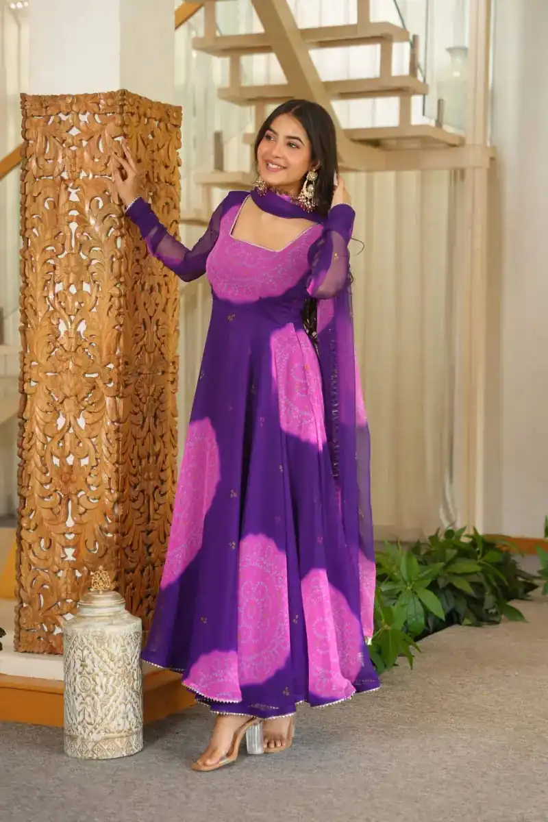 KD 1635 Purple | Faux Georgette Salwar Suit with Lace Work & Digital Print. Introductory Price ₹2399. Delivery 4-6 Working Days. Shop now. | Anarkali Suits, Bollywood Anarkali, Creative-Anarkali, Designer Anarkali, Embroidered Anarkali, Party Wear Anarkali, Salwar suit