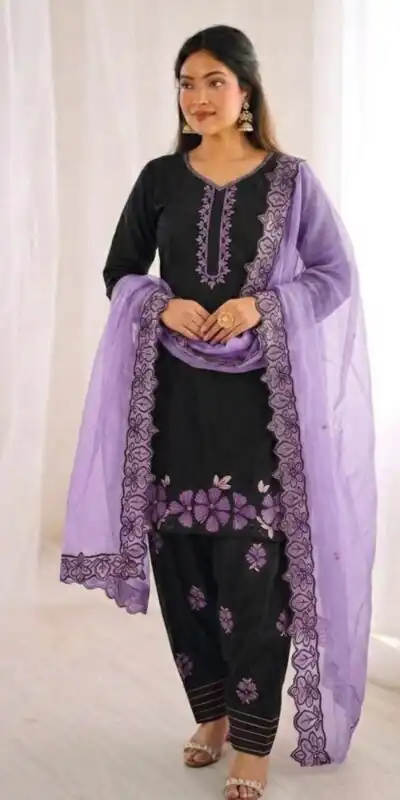 SR 1709 Purple Color Roman Silk Salwar Suit with Embroidery Work. Available at ₹2399 only. Delivery 4-6 Working Days. Shop now. | Jump Suits, Salwar suit, Casual Suits, Creative suits, Designer Suits, Palazzo Suits, Party Wear Suits, Patiala Suits, Straight Suits