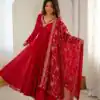 ZF 5025 Red Faux Georgette Gown Perfect for Wedding, Party, Raksha Bandhan, Temple Visit, Onam – . Get it for ₹2149. Delivery 4-6 Working Days. Shop now | Gowns, Bollywood Gowns, Creative Gowns, Designer Gowns, Embroidered Gowns, Party Wear Gowns