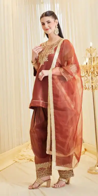 KF 1728 Rust Silk Salwar Suit Perfect for Wedding, Party, Family Gatherings, Onam, Engagement – . Affordable Price ₹2099. Delivery 4-6 Working Da | Jump Suits, Salwar suit, Casual Suits, Creative suits, Designer Suits, Palazzo Suits, Party Wear Suits, Patiala Suits, Straight Suits