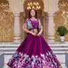 Ram 177 Wine in Color Vichitra Silk Embroidery Work Lehenga Choli . Now at just ₹3049. Delivery 4-6 Working Days. Shop now. | Lehenga, Bollywood Lehenga, Creative Lehenga, Designer Lehenga, Embroidered Lehenga, Party Wear Lehenga