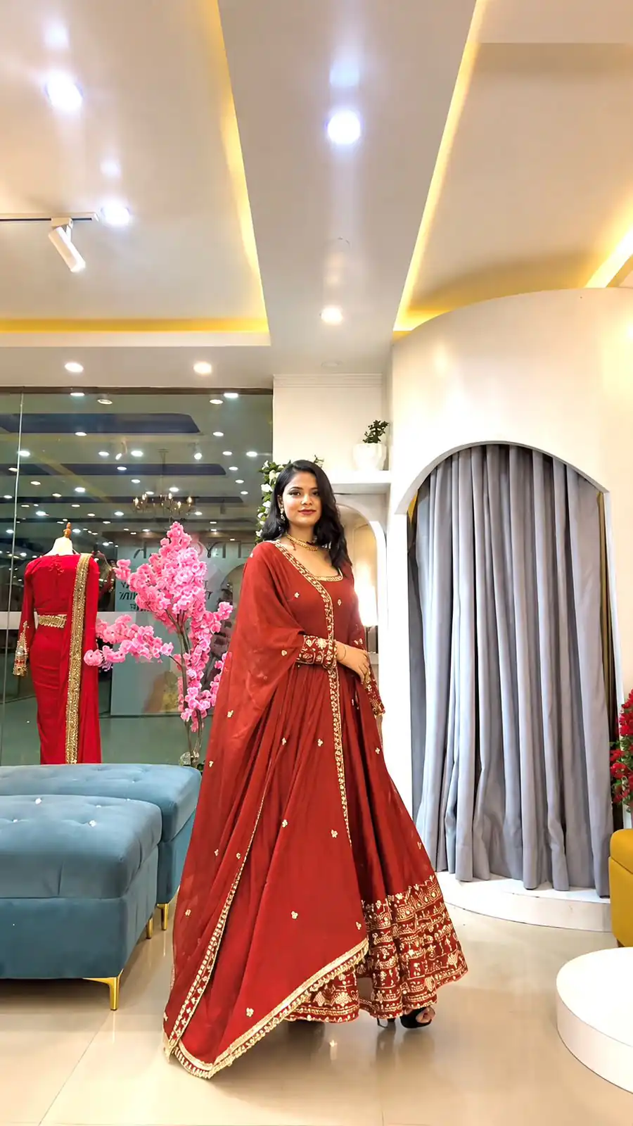 SSR 544 Red Color in Crunchy Silk Embroidery Work & Lace Work Gown . Special Price ₹2399. Delivery 4-6 Working Days. Shop now. | Gowns, Bollywood Gowns, Creative Gowns, Designer Gowns, Embroidered Gowns, Party Wear Gowns