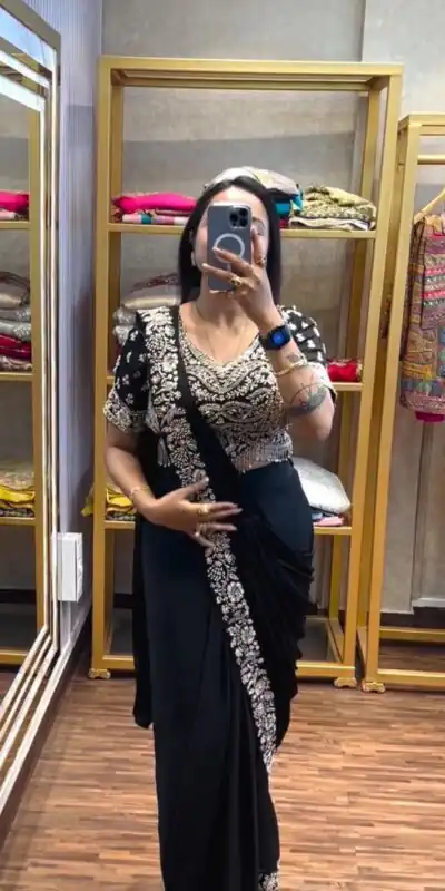 PST 1177 Black Chinon Saree erfect for Wedding, Party, Baisakhi, Bridal Wear, Onam – . Special Price ₹2099. Delivery 4-6 Working Days. Shop now. | Sarees, Bollywood Sarees, Creative Sarees, Designer Sarees, Embroidered Sarees, Ethnic Saree, Modern Digital sarees, Party Wear Sarees