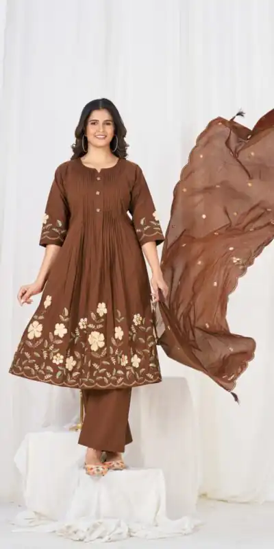 DIVA 159 Brown with Embroidery Work & Cut Work Brown Pure Cotton Salwar Suit . Exclusive Offer ₹2499. Delivery 4-6 Working Days. Shop now. | Jump Suits, Salwar suit, Casual Suits, Creative suits, Designer Suits, Palazzo Suits, Party Wear Suits, Patiala Suits, Straight Suits