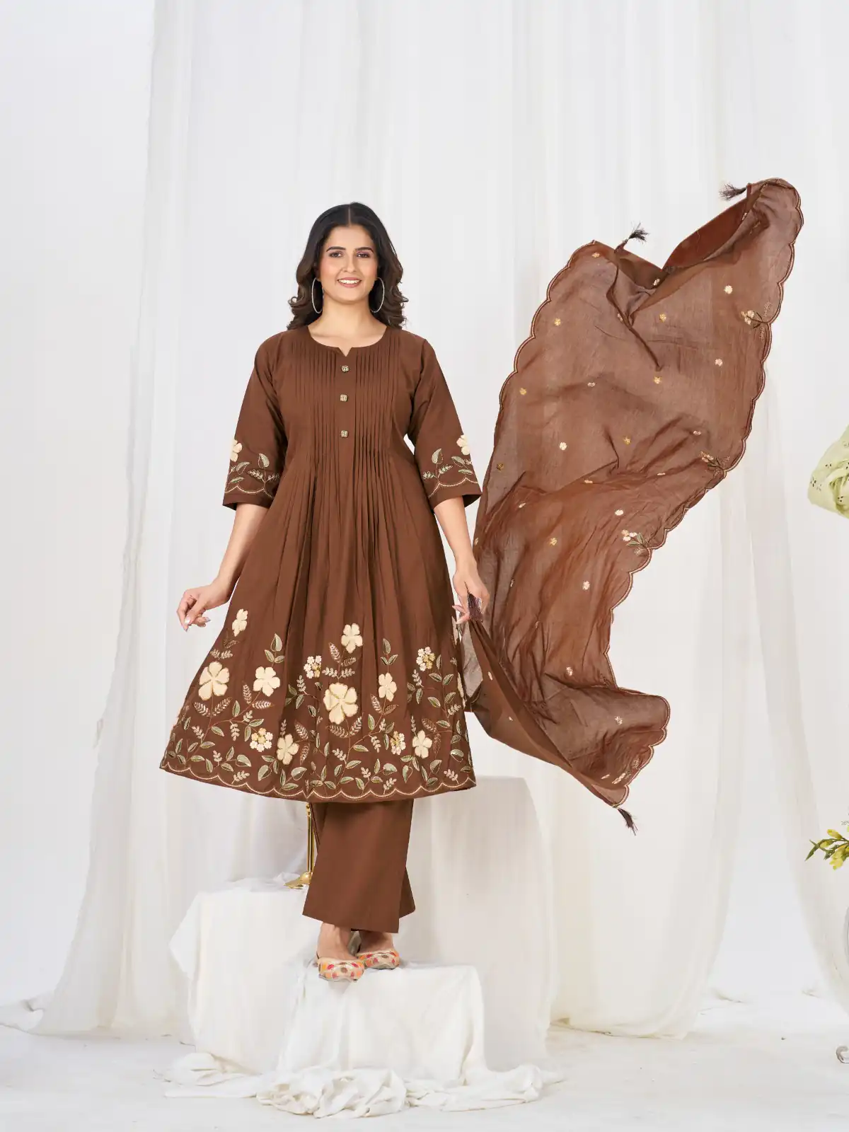 DIVA 159 Brown with Embroidery Work & Cut Work Brown Pure Cotton Salwar Suit . Exclusive Offer ₹2499. Delivery 4-6 Working Days. Shop now. | Jump Suits, Salwar suit, Casual Suits, Creative suits, Designer Suits, Palazzo Suits, Party Wear Suits, Patiala Suits, Straight Suits
