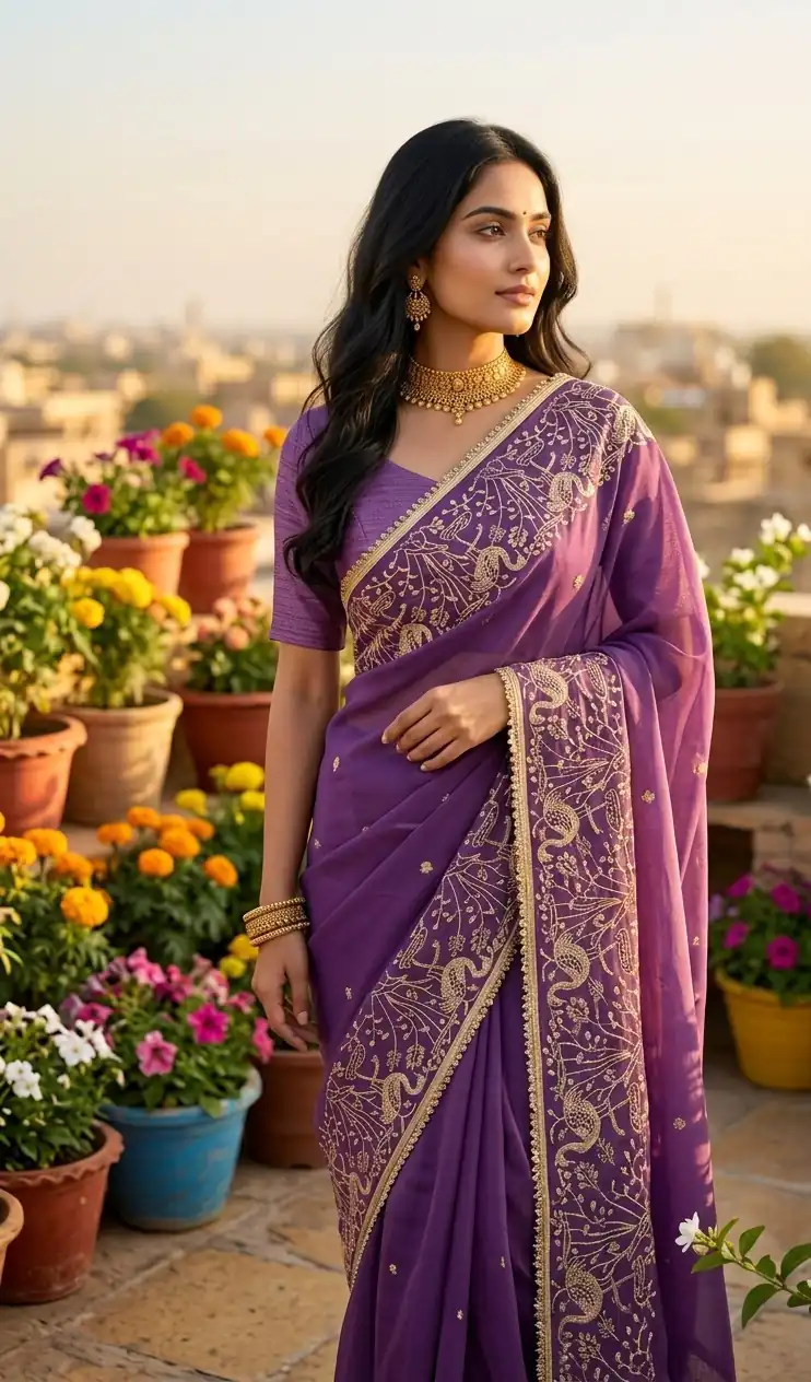 BT 446 Lavender Star Georgette Saree with Lace Work & Embroidery Work. Festive Deal ₹1799. Delivery 4-6 Working Days. Shop now. | Sarees, Bollywood Sarees, Creative Sarees, Designer Sarees, Embroidered Sarees, Ethnic Saree, Modern Digital sarees, Party Wear Sarees