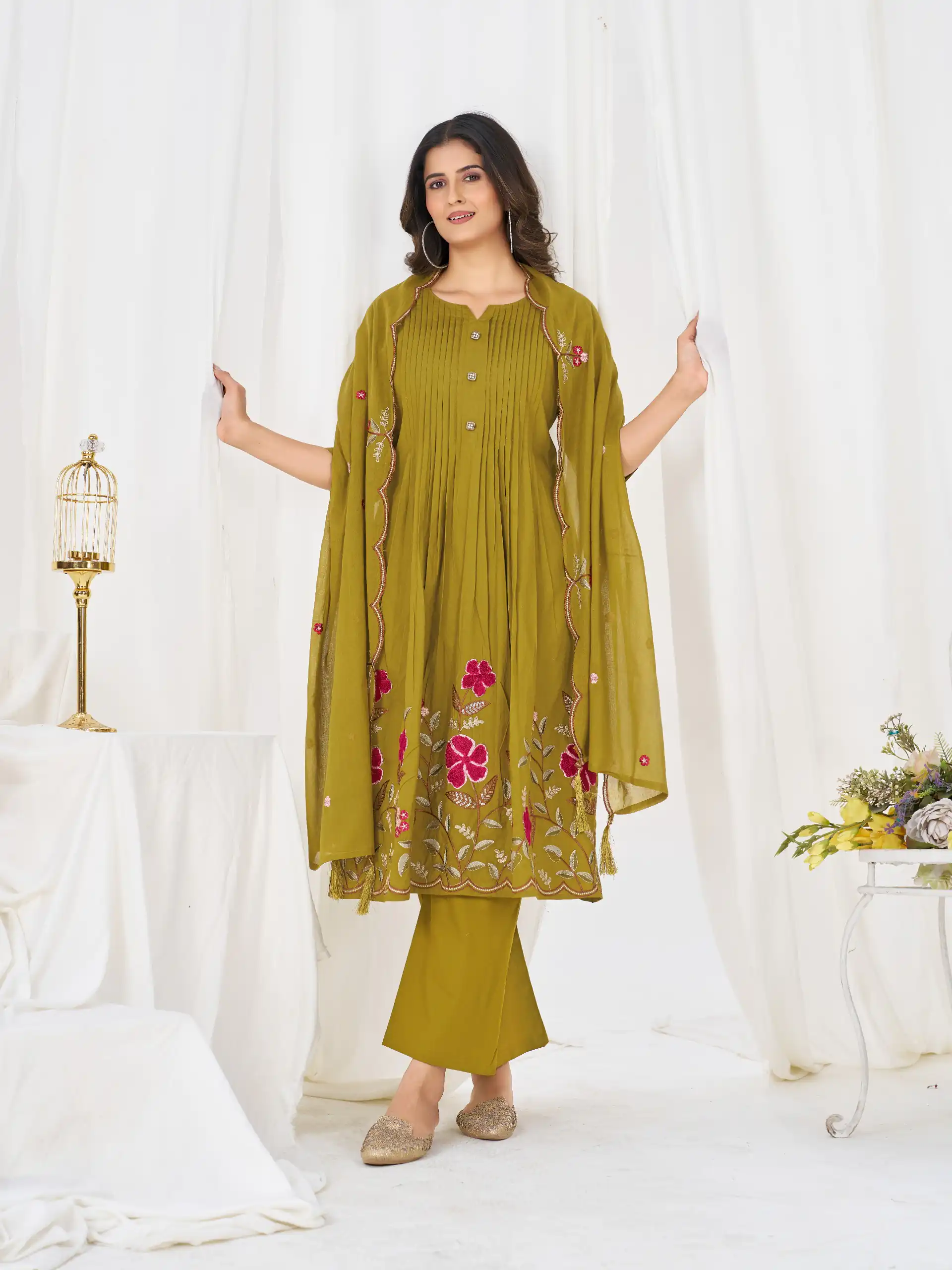 DIVA 159 Mustered with Embroidery Work & Cut Work Brown Pure Cotton Salwar Suit . Exclusive Offer ₹2499. Delivery 4-6 Working Days. Shop now. | Jump Suits, Salwar suit, Casual Suits, Creative suits, Designer Suits, Palazzo Suits, Party Wear Suits, Patiala Suits, Straight Suits