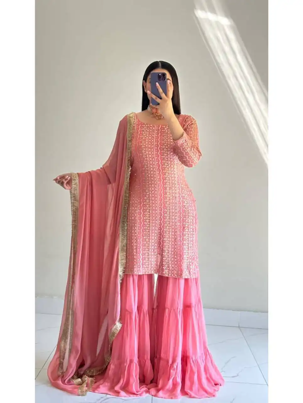 ZD 10010 Pink in Pink Fox Georgette. Sequins Work & Embroidery Work Salwar Suit Special Price ₹2399. Delivery 4-6 Working Days. Shop now. | Jump Suits, Salwar suit, Casual Suits, Creative suits, Designer Suits, Palazzo Suits, Party Wear Suits, Patiala Suits, Straight Suits