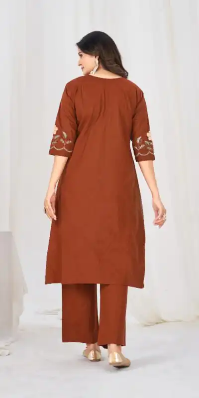 DIVA 159 Rust with Embroidery Work & Cut Work Brown Pure Cotton Salwar Suit . Exclusive Offer ₹2499. Delivery 4-6 Working Days. Shop now. | Jump Suits, Salwar suit, Casual Suits, Creative suits, Designer Suits, Palazzo Suits, Party Wear Suits, Patiala Suits, Straight Suits