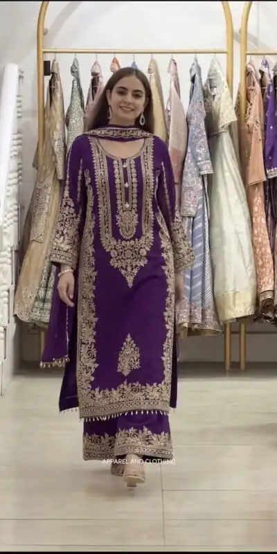 SR 1716 Purple Colour Faux Georgette Salwar Suit with Lace Work. Introductory Price ₹2449. Delivery 4-6 Working Days. Shop now. | Jump Suits, Salwar suit, Casual Suits, Creative suits, Designer Suits, Palazzo Suits, Party Wear Suits, Patiala Suits, Straight Suits