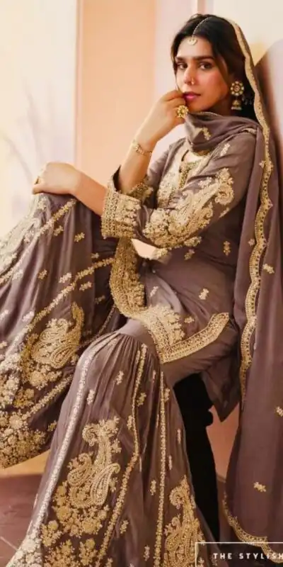 ZC 3 Idiots Brown Faux Georgette Salwar Suit with Lace Work & Embroidery Work. Introductory Price ₹2399. Delivery 4-6 Working Days. Shop now. | Jump Suits, Salwar suit, Casual Suits, Creative suits, Designer Suits, Palazzo Suits, Party Wear Suits, Patiala Suits, Straight Suits