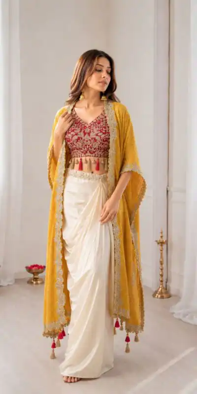 Perfect for Wedding, Party, Festival Celebrations, Holi, Pooja – BB 48 Yellow Yellow Crepe Silk Dhoti Suit. Introductory Price ₹2099. Delivery 4-6 Working | Jump Suits, Salwar suit, Casual Suits, Creative suits, Designer Suits, Palazzo Suits, Party Wear Suits, Patiala Suits, Straight Suits