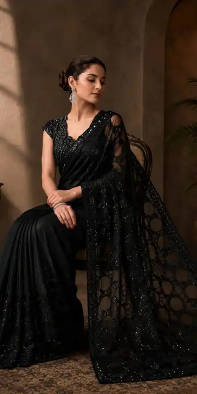 DF 3489 Black Butterfly Net Saree Sequence with Work & Zari Work. Introductory Price ₹1899. Delivery 4-6 Working Days. Shop now. | Sarees, Bollywood Sarees, Creative Sarees, Designer Sarees, Embroidered Sarees, Ethnic Saree, Modern Digital sarees, Party Wear Sarees