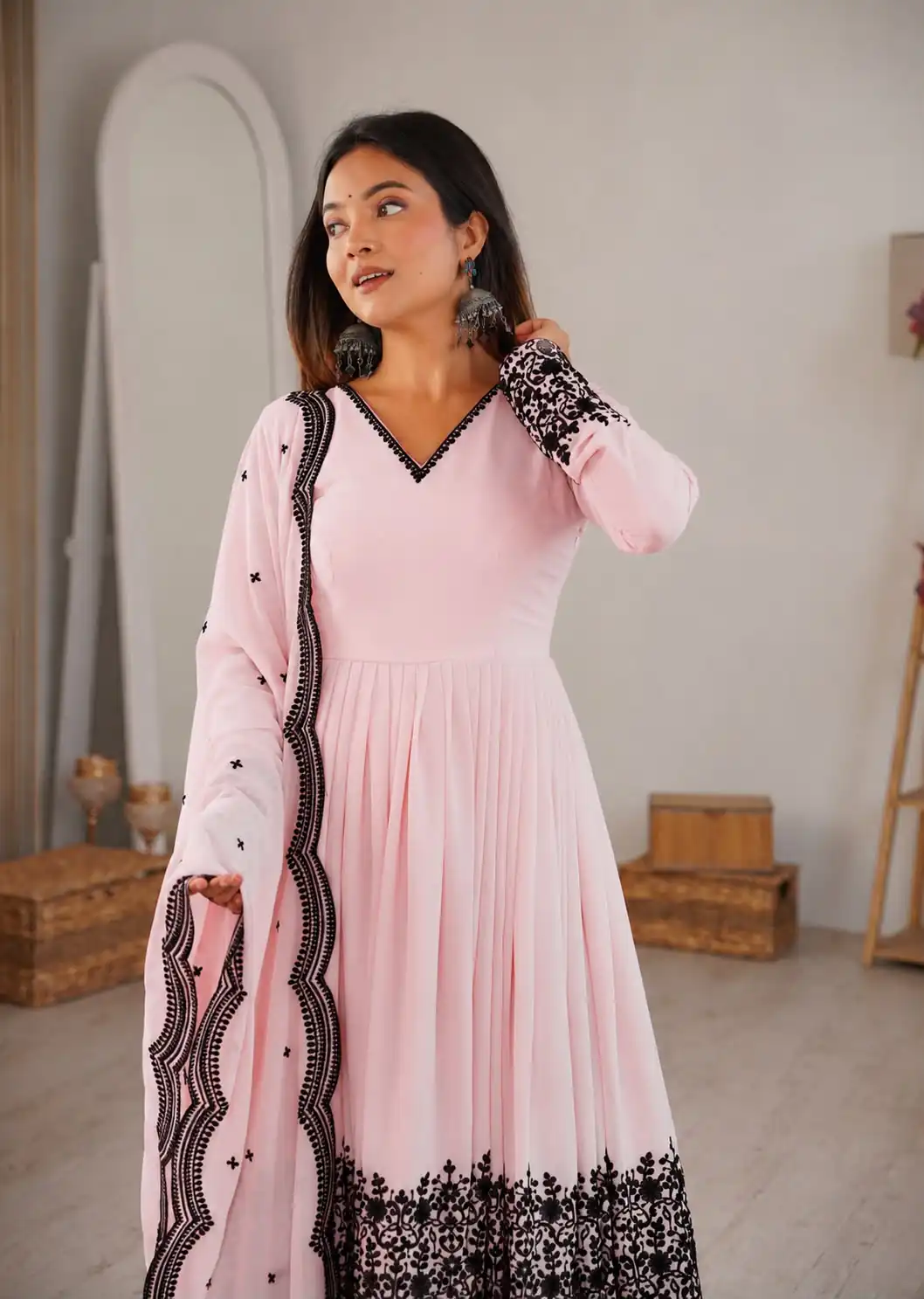 SP 71 Pink Faux Georgette Salwar Suit with Embroidery Work. Available at ₹2499 only. Delivery 4-6 Working Days. Shop now. | Jump Suits, Salwar suit, Casual Suits, Creative suits, Designer Suits, Palazzo Suits, Party Wear Suits, Patiala Suits, Straight Suits