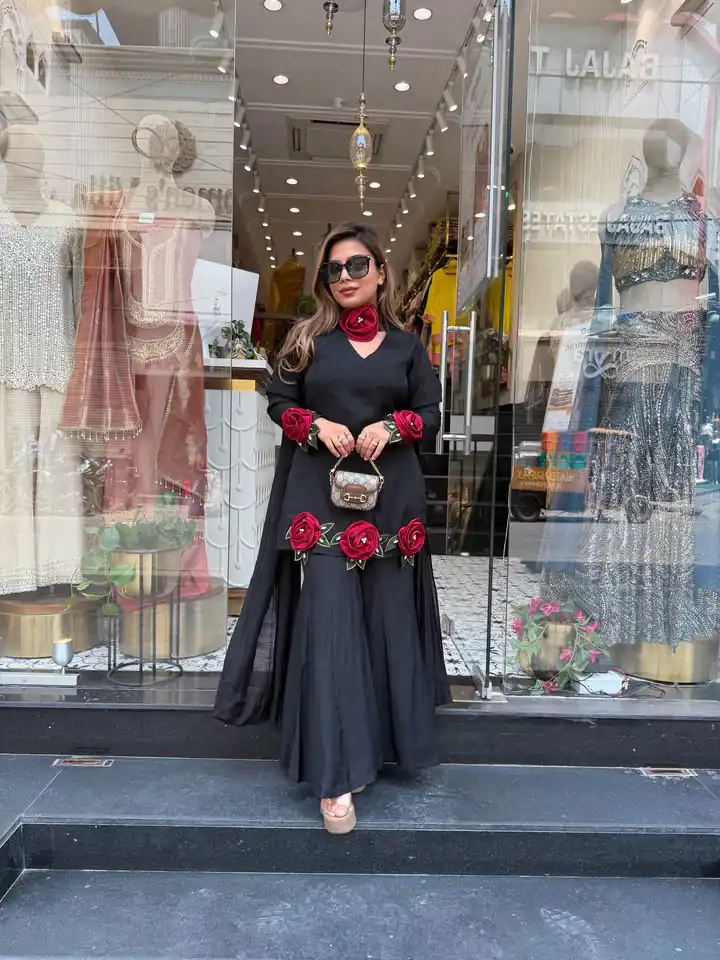 VLM 344 Black French Crep Silk Salwar Suit Perfect for Wedding, Party, Engagement, Baisakhi, Pongal – . Special Price ₹2199. Delivery 4-6 Working Days | Jump Suits, Salwar suit, Casual Suits, Creative suits, Designer Suits, Palazzo Suits, Party Wear Suits, Patiala Suits, Straight Suits