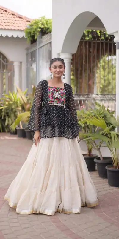 KA 5074 Black Kora Cotton Lehenga Choli erfect for Wedding, Party, Haldi, Traditional Day, Makar Sankranti – . Special Price ₹2849. Delivery 4-6 Working | Lehenga, Bollywood Lehenga, Creative Lehenga, Designer Lehenga, Embroidered Lehenga, Party Wear Lehenga