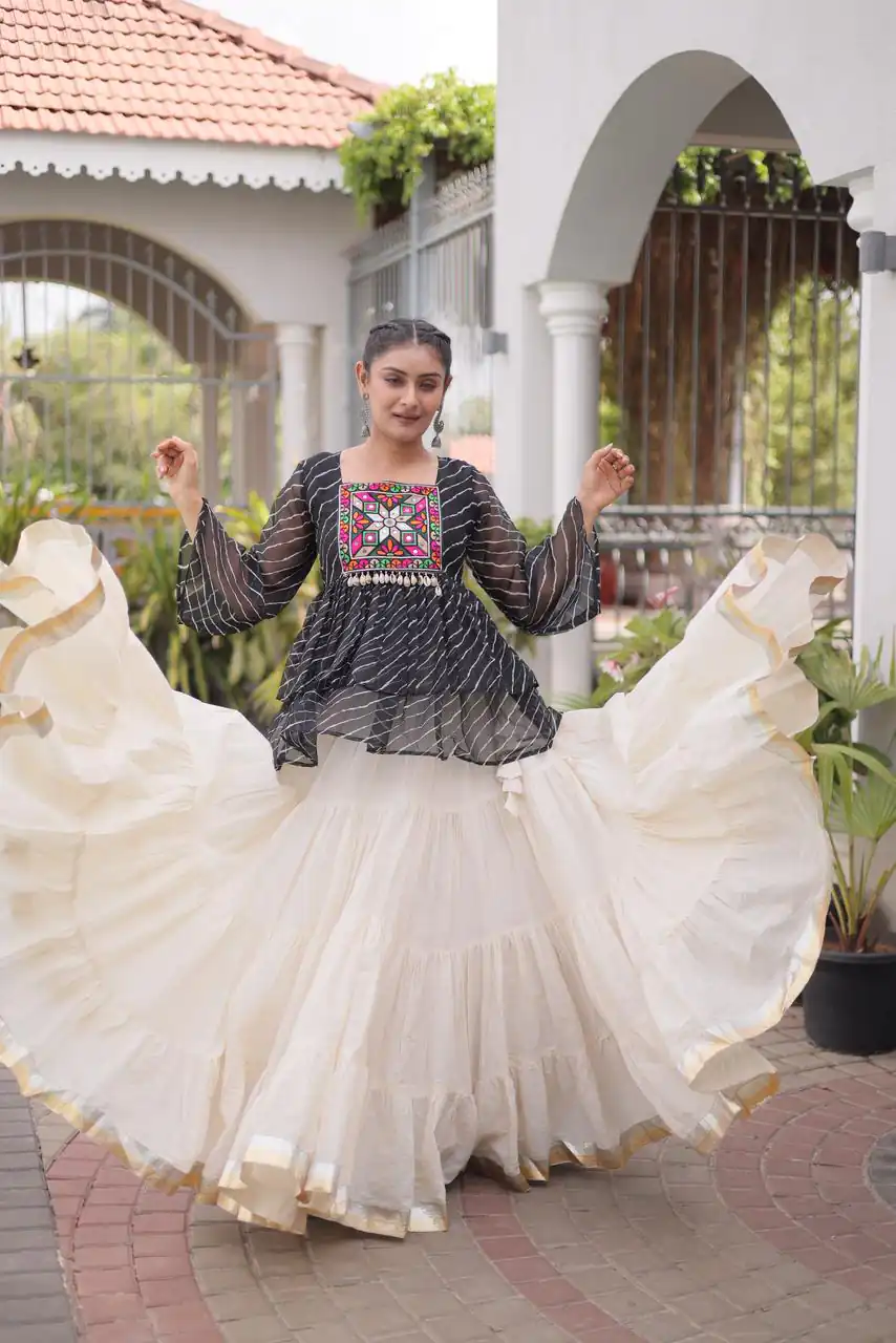 KA 5074 Black Kora Cotton Lehenga Choli erfect for Wedding, Party, Haldi, Traditional Day, Makar Sankranti – . Special Price ₹2849. Delivery 4-6 Working | Lehenga, Bollywood Lehenga, Creative Lehenga, Designer Lehenga, Embroidered Lehenga, Party Wear Lehenga