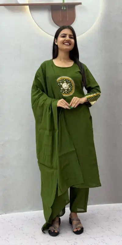 PC 598 Green Roman Silk Salwar Suit with Sequins Work & Embroidery Work. Available at ₹2099 only. Delivery 4-6 Working Days. Shop now. | Jump Suits, Salwar suit, Casual Suits, Creative suits, Designer Suits, Palazzo Suits, Party Wear Suits, Patiala Suits, Straight Suits