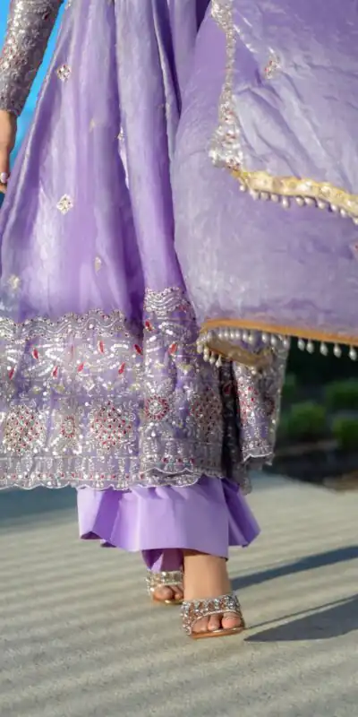 ST 1196 Lavender Color Fendy Satin Gown with Lace Work & Embroidery Work. Get it for ₹2699. Delivery 4-6 Working Days. Shop now. | Gowns, Bollywood Gowns, Creative Gowns, Designer Gowns, Embroidered Gowns, Party Wear Gowns