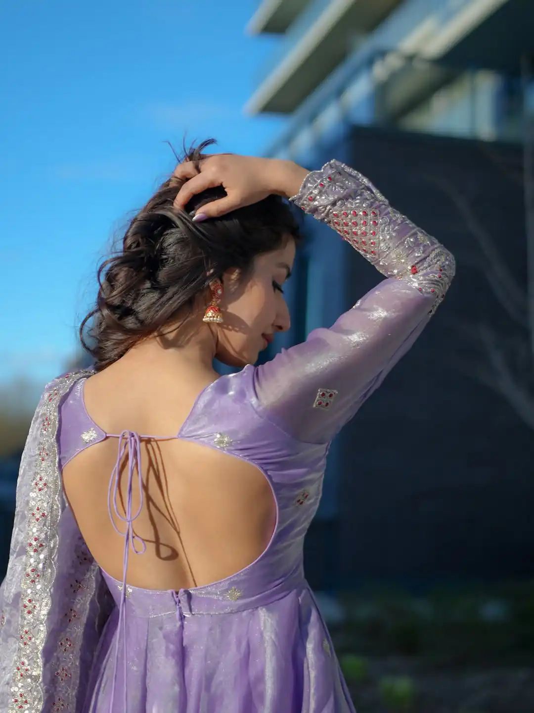 ST 1196 Lavender Color Fendy Satin Gown with Lace Work & Embroidery Work. Get it for ₹2699. Delivery 4-6 Working Days. Shop now. | Gowns, Bollywood Gowns, Creative Gowns, Designer Gowns, Embroidered Gowns, Party Wear Gowns