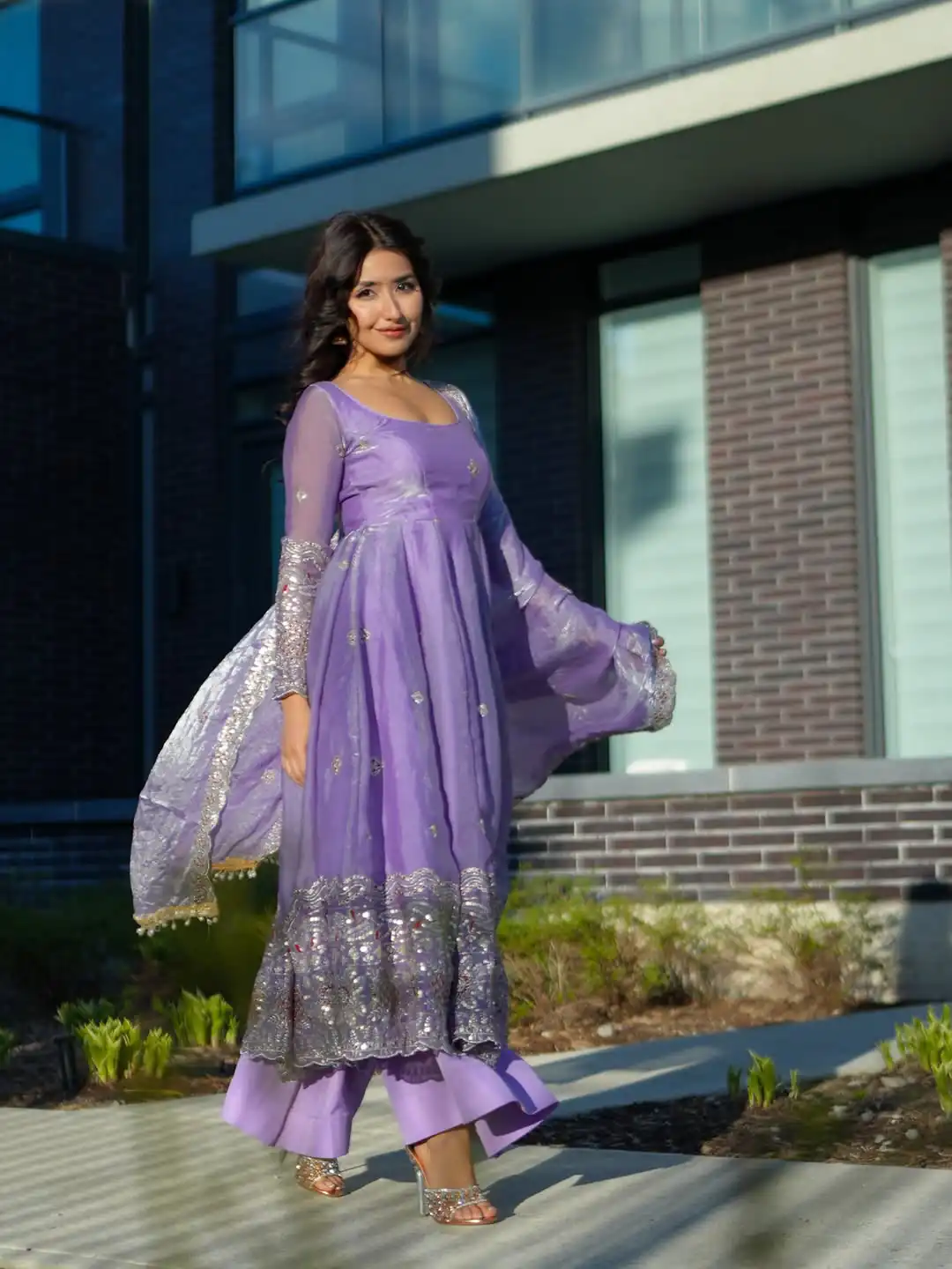 ST 1196 Lavender Color Fendy Satin Gown with Lace Work & Embroidery Work. Get it for ₹2699. Delivery 4-6 Working Days. Shop now. | Gowns, Bollywood Gowns, Creative Gowns, Designer Gowns, Embroidered Gowns, Party Wear Gowns