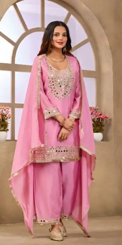 FC 102 Pink Chinon Silk Salwar Suit Perfect for Wedding, Party, Ganesh Chaturthi, Baby Shower, Makar Sankranti – . Affordable Price ₹2949. Delivery | Jump Suits, Salwar suit, Casual Suits, Creative suits, Designer Suits, Palazzo Suits, Party Wear Suits, Patiala Suits, Straight Suits