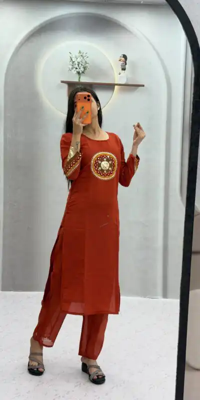 PC 598 Rust Roman Silk Salwar Suit with Sequins Work & Embroidery Work. Available at ₹2099 only. Delivery 4-6 Working Days. Shop now. | Jump Suits, Salwar suit, Casual Suits, Creative suits, Designer Suits, Palazzo Suits, Party Wear Suits, Patiala Suits, Straight Suits