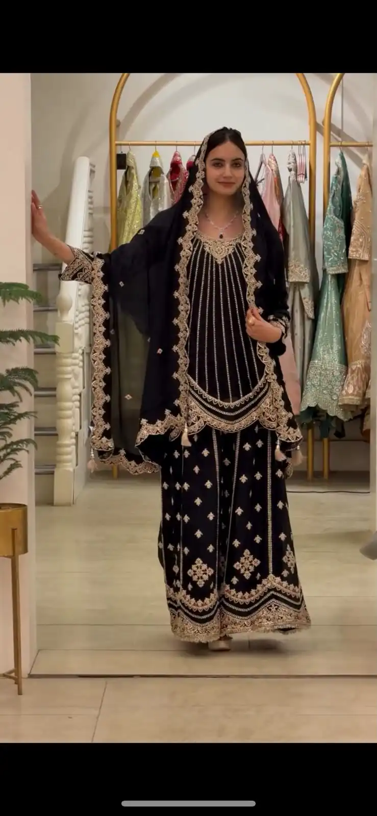 VLM 331 Black Faux Georgette Salwar Suit erfect for Wedding, Party, Mehendi, Pongal, Reception – . Available at ₹2449 only. Delivery 4-6 Working Days | Jump Suits, Salwar suit, Casual Suits, Creative suits, Designer Suits, Palazzo Suits, Party Wear Suits, Patiala Suits, Straight Suits