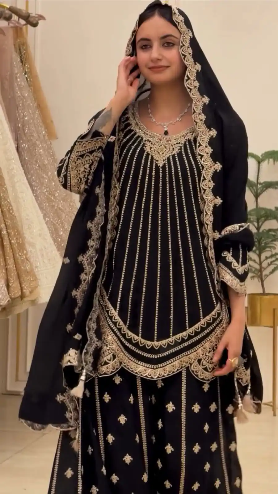 VLM 331 Black Faux Georgette Salwar Suit erfect for Wedding, Party, Mehendi, Pongal, Reception – . Available at ₹2449 only. Delivery 4-6 Working Days | Jump Suits, Salwar suit, Casual Suits, Creative suits, Designer Suits, Palazzo Suits, Party Wear Suits, Patiala Suits, Straight Suits