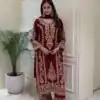 SRK 5365 Maroon Faux Georgette Salwar Suit erfect for Wedding, Party, Mehendi, Pongal, Reception – . Available at ₹2449 only. Delivery 4-6 Working Days | Jump Suits, Salwar suit, Casual Suits, Creative suits, Designer Suits, Palazzo Suits, Party Wear Suits, Patiala Suits, Straight Suits