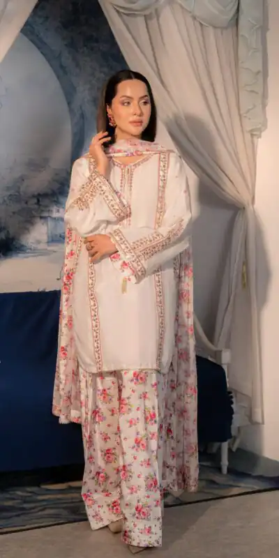 JF 057 White Pure Natural Crep Salwar Suit with Moti Work & Embroidery Work. Affordable Price ₹2349. Delivery 4-6 Working Days. Shop now. | Jump Suits, Salwar suit, Casual Suits, Creative suits, Designer Suits, Palazzo Suits, Party Wear Suits, Patiala Suits, Straight Suits