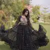 KA 1268 Black in Colour Faux Georgette Bandhani Print Work Gown. Available at ₹2119 only. Delivery 4-6 Working Days. Shop now. | Gowns, Bollywood Gowns, Creative Gowns, Designer Gowns, Embroidered Gowns, Party Wear Gowns