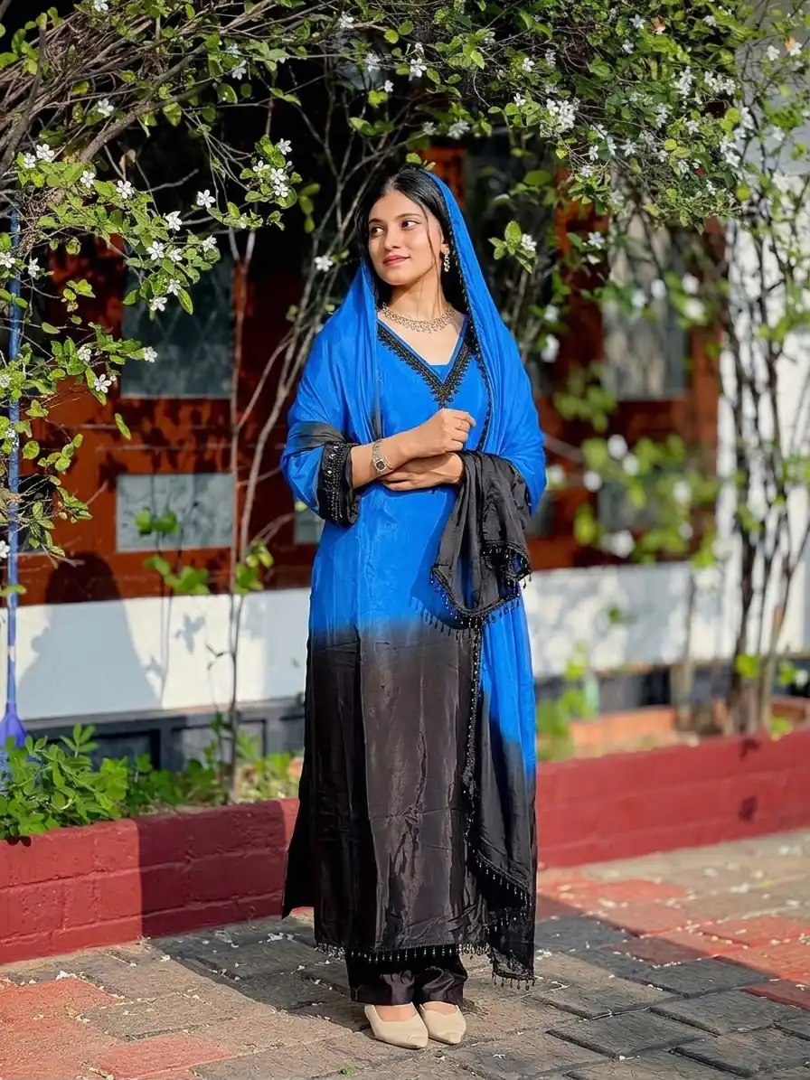 SR 1710 Blue French Crep Silk Salwar Suit Perfect for Wedding, Party, Engagement, Baisakhi, Pongal – . Special Price ₹2149. Delivery 4-6 Working Days | Jump Suits, Salwar suit, Casual Suits, Creative suits, Designer Suits, Palazzo Suits, Party Wear Suits, Patiala Suits, Straight Suits