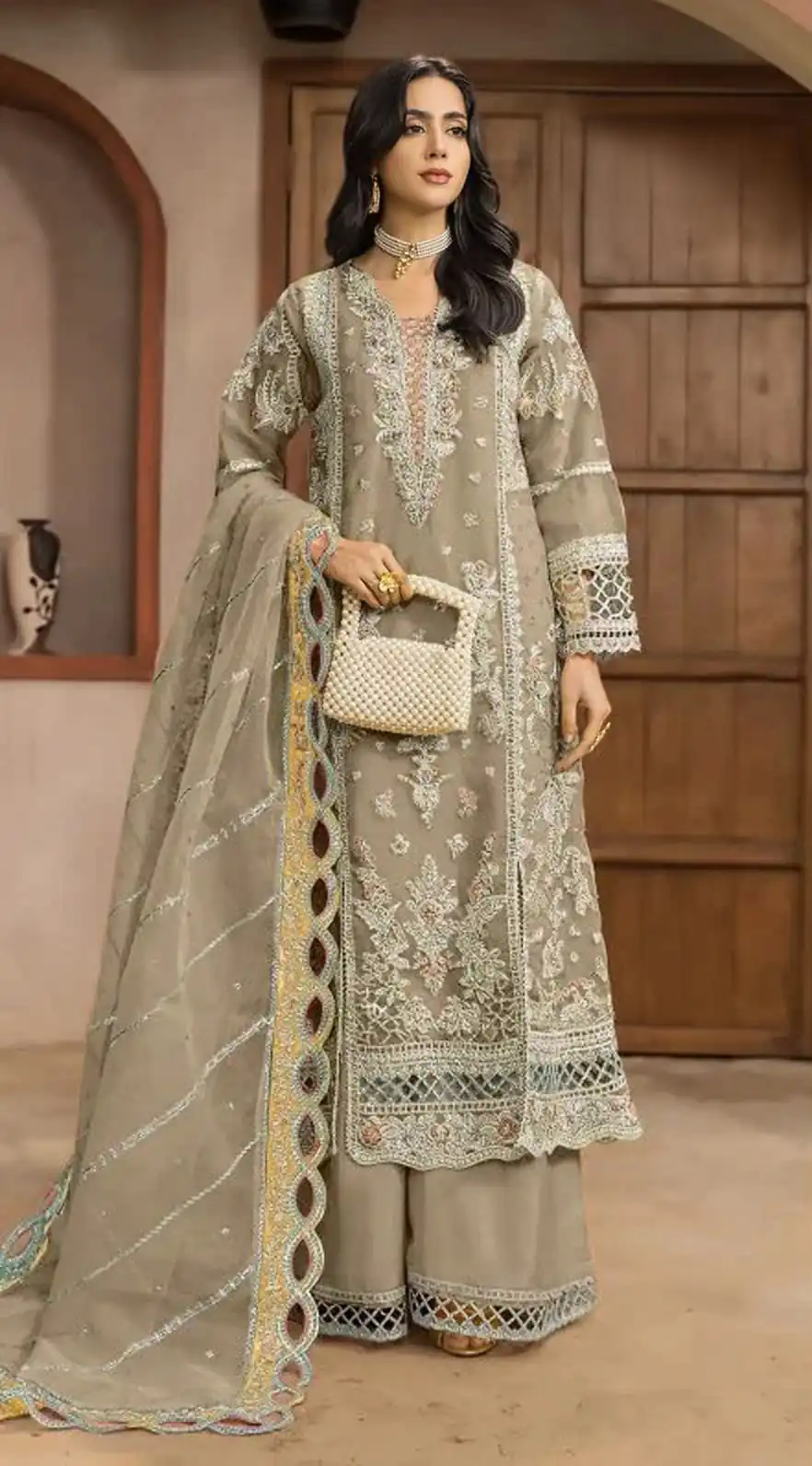 FC 1232 Grey| Chiffon Salwar Suit with Embroidery Work & Sequins Work. Introductory Price ₹2649. Delivery 4-6 Working Days. Shop now. | Jump Suits, Salwar suit, Casual Suits, Creative suits, Designer Suits, Palazzo Suits, Party Wear Suits, Patiala Suits, Straight Suits
