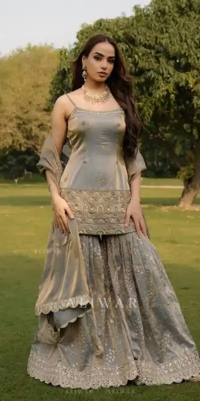 ST 227 Grey in Color Organza Silk Embroidery Work Salwar Suit . Festive Deal ₹2399. Delivery 4-6 Working Days. Online Shop now. | Jump Suits, Salwar suit, Casual Suits, Creative suits, Designer Suits, Palazzo Suits, Party Wear Suits, Patiala Suits, Straight Suits