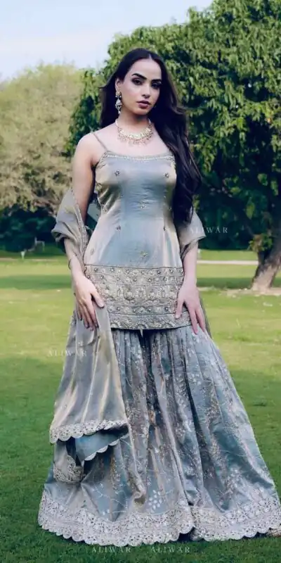 ST 227 Grey in Color Organza Silk Embroidery Work Salwar Suit . Festive Deal ₹2399. Delivery 4-6 Working Days. Online Shop now. | Jump Suits, Salwar suit, Casual Suits, Creative suits, Designer Suits, Palazzo Suits, Party Wear Suits, Patiala Suits, Straight Suits