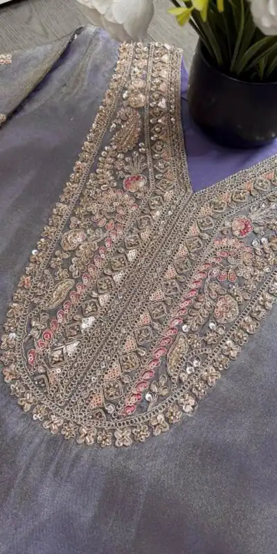 SRK 5367 Lavender Embroidery Work & Sequins Work Salwar Suit in Peach Ronald Silk. Get it for ₹2349. Delivery 4-6 Working Days. Shop now. | Jump Suits, Salwar suit, Casual Suits, Creative suits, Designer Suits, Palazzo Suits, Party Wear Suits, Patiala Suits, Straight Suits