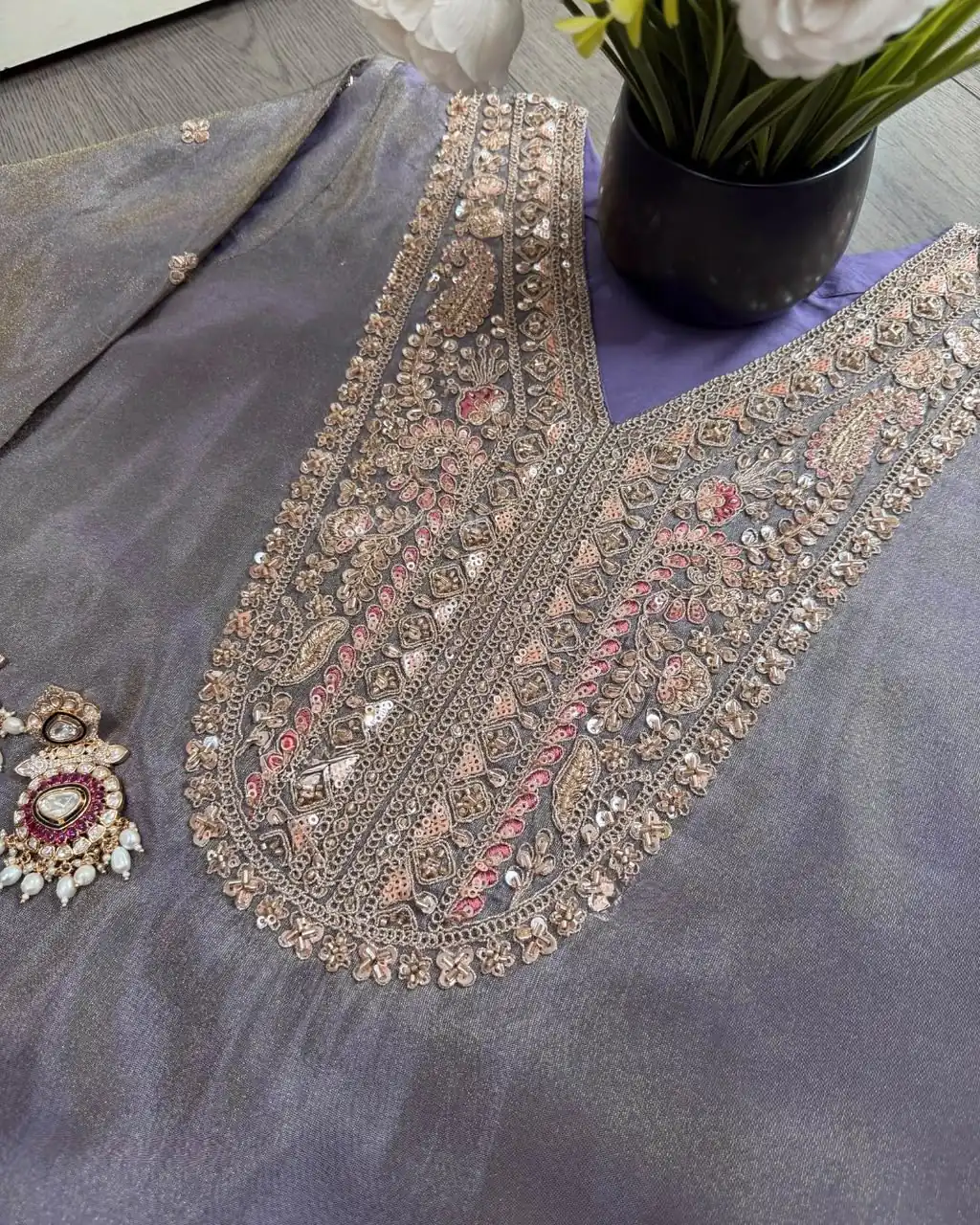 SRK 5367 Lavender Embroidery Work & Sequins Work Salwar Suit in Peach Ronald Silk. Get it for ₹2349. Delivery 4-6 Working Days. Shop now. | Jump Suits, Salwar suit, Casual Suits, Creative suits, Designer Suits, Palazzo Suits, Party Wear Suits, Patiala Suits, Straight Suits