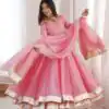 RTC 6048 Pink Tabby Organza Silk Gown with Hand Work & Mirror Work. Special Price ₹2549. Delivery 4-6 Working Days. Shop now. | Gowns, Bollywood Gowns, Creative Gowns, Designer Gowns, Embroidered Gowns, Party Wear Gowns