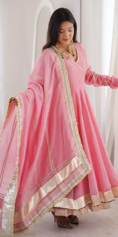 RTC 6048 Pink Tabby Organza Silk Gown with Hand Work & Mirror Work. Special Price ₹2549. Delivery 4-6 Working Days. Shop now. | Gowns, Bollywood Gowns, Creative Gowns, Designer Gowns, Embroidered Gowns, Party Wear Gowns