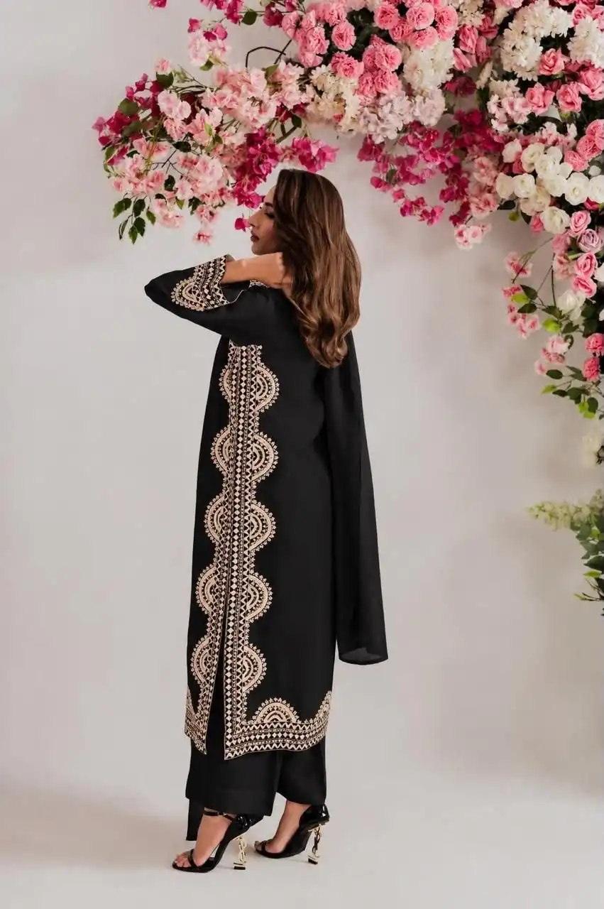 RTC 6060 Black in Biscuit Slab. Thread Embroidery & Embroidery Work Salwar Suit Special Price ₹2399. Delivery 4-6 Working Days. Shop now. | Jump Suits, Salwar suit, Casual Suits, Creative suits, Designer Suits, Palazzo Suits, Party Wear Suits, Patiala Suits, Straight Suits