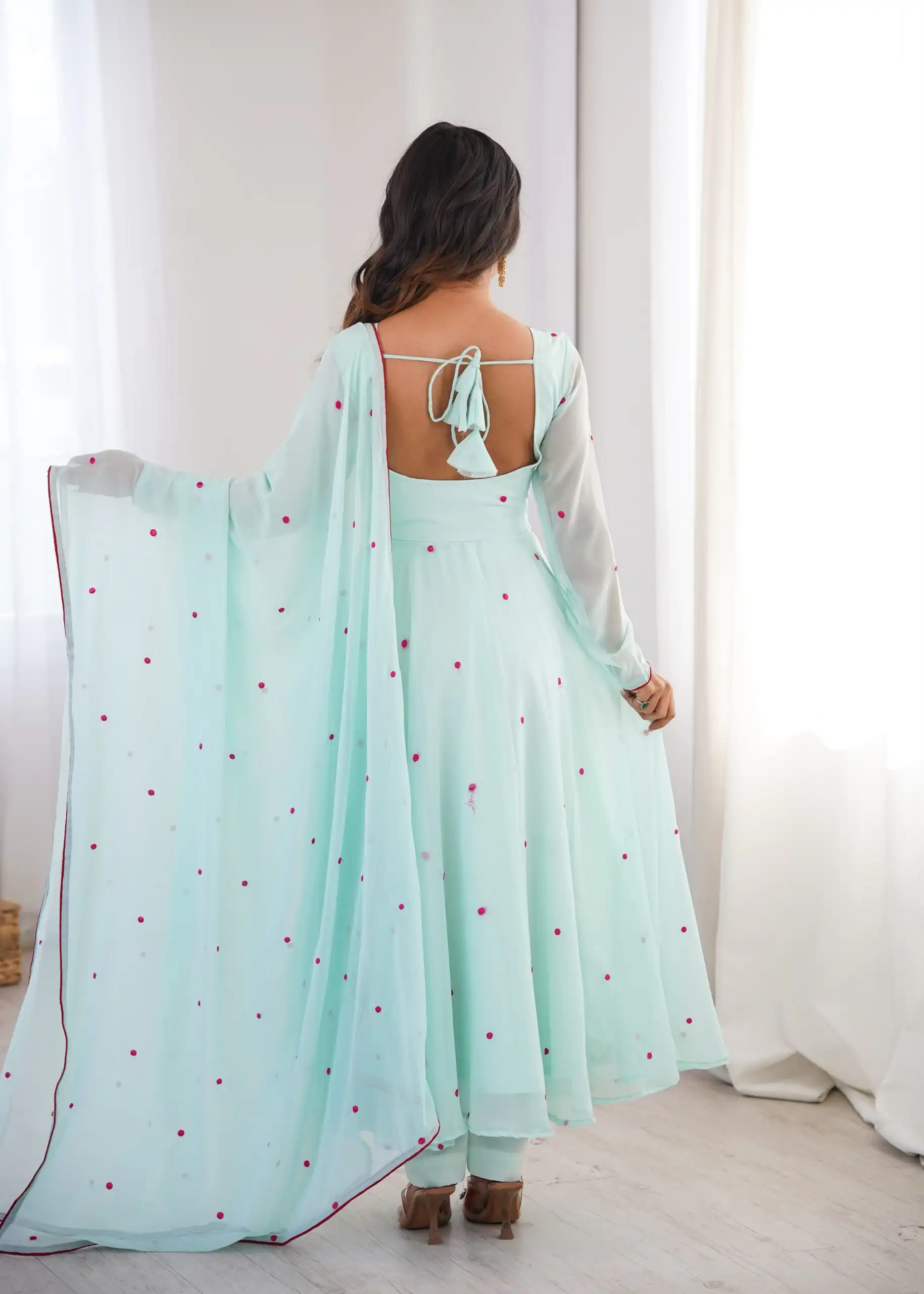 SP 82 Sky Blue in Heavy Faux Georgette Embroidery Work Salwar Suit . Introductory Price ₹1999. Delivery 4-6 Working Days. Shop now. | Anarkali Suits, Bollywood Anarkali, Creative-Anarkali, Designer Anarkali, Embroidered Anarkali, Party Wear Anarkali