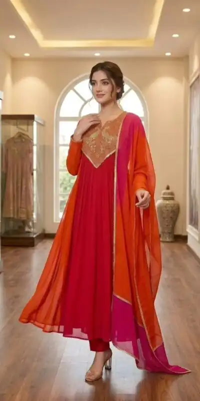 LG 2137 Red Mul Chanderi Salwar Suit with Embroidery Work & Sequins Work. Festive Deal ₹2199. Delivery 4-6 Working Days. Shop nowp | Jump Suits, Salwar suit, Casual Suits, Creative suits, Designer Suits, Palazzo Suits, Party Wear Suits, Patiala Suits, Straight Suits