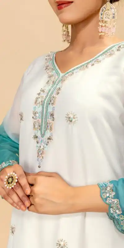 ST 1198 Firozi in Star Georgette Embroidery Work Salwar Suit . Introductory Price ₹2399. Delivery 4-6 Working Days. Shop now. | Jump Suits, Salwar suit, Casual Suits, Creative suits, Designer Suits, Palazzo Suits, Party Wear Suits, Patiala Suits, Straight Suits