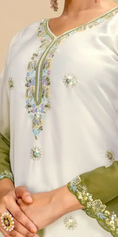 ST 1198 Mehandi  in Star Georgette Embroidery Work Salwar Suit . Introductory Price ₹2399. Delivery 4-6 Working Days. Shop now. | Jump Suits, Salwar suit, Casual Suits, Creative suits, Designer Suits, Palazzo Suits, Party Wear Suits, Patiala Suits, Straight Suits