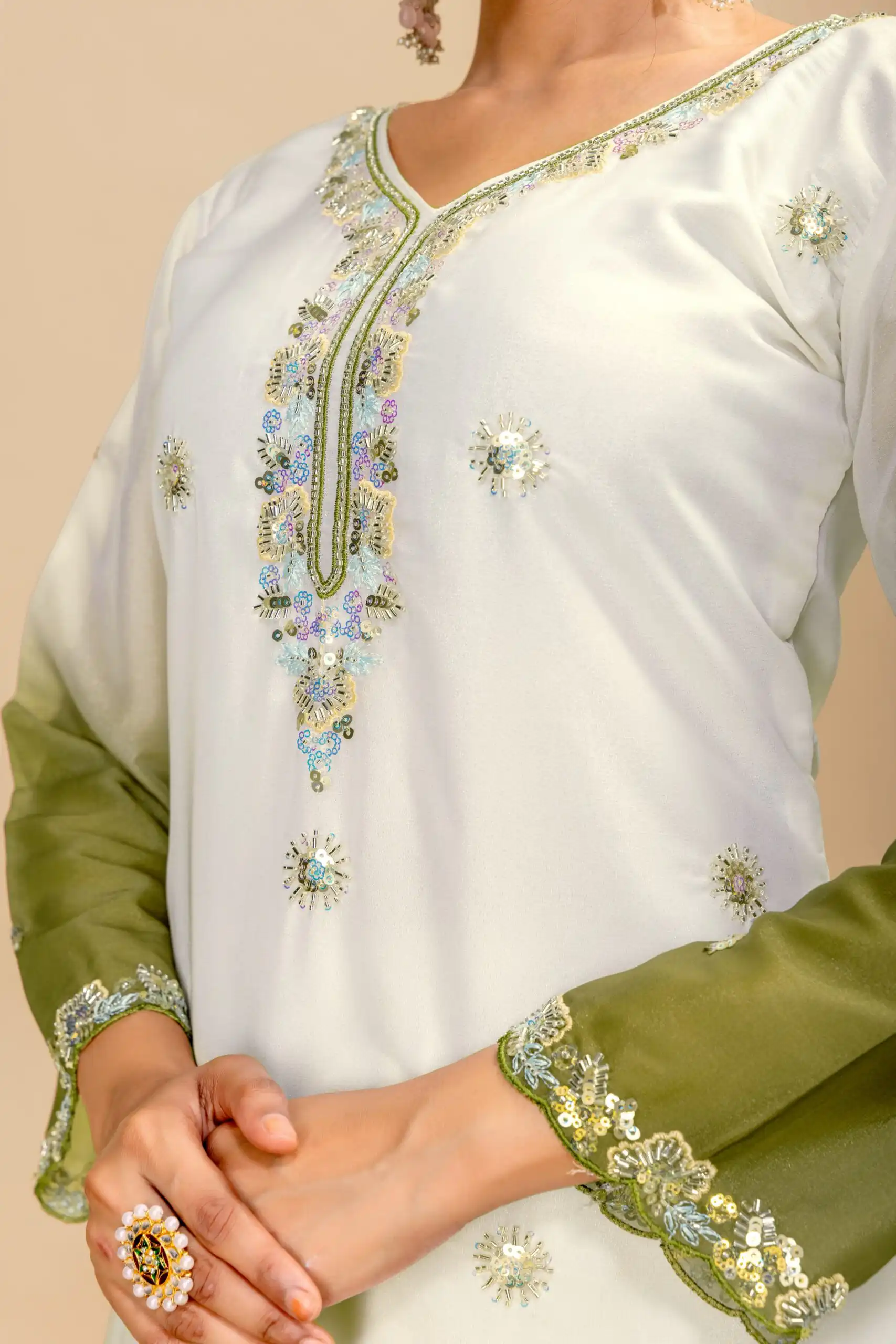 ST 1198 Mehandi  in Star Georgette Embroidery Work Salwar Suit . Introductory Price ₹2399. Delivery 4-6 Working Days. Shop now. | Jump Suits, Salwar suit, Casual Suits, Creative suits, Designer Suits, Palazzo Suits, Party Wear Suits, Patiala Suits, Straight Suits